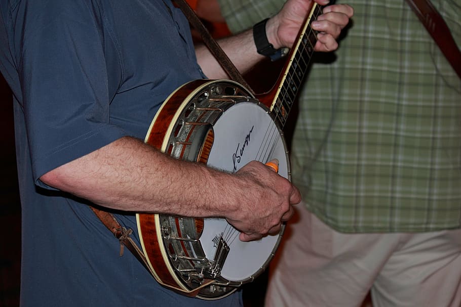 banjo, musik, musisi, gitar, folk, bluegrass, alat musik, peralatan musik, alat musik dawai, budaya dan hiburan seni