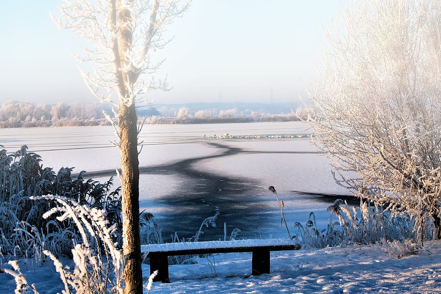 Зима холодной стали. Зимний пейзаж у озера теплое. Снег и холодно. Зима заморозки Чувашия. Впечатления от зимы.