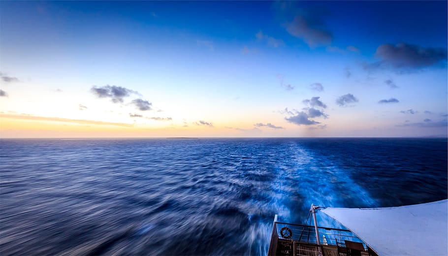 barco, água, oceano, mar, céu, horizonte sobre a água, horizonte, nuvem - céu, paisagens - natureza, beleza da natureza