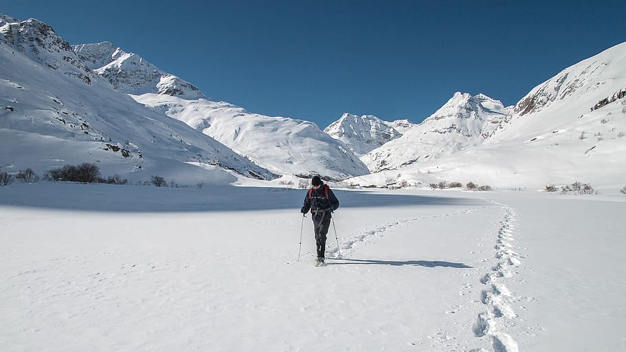 mountains, alps, mountaineering, cold, man, lost, panorama, snowy, haute maurienne, maurienne