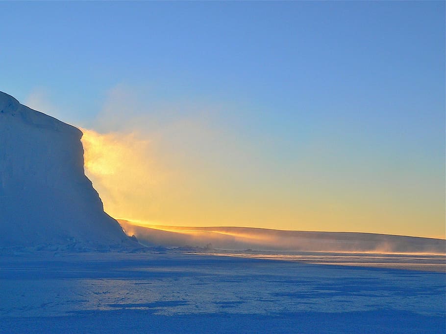 mountain cliff, sun light, icy, ice, antarctica, iceberg, antarctic, majestic, natural, beauty
