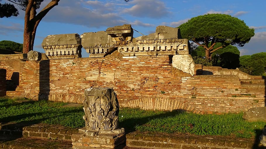 Italia, Ostia, Antica, Ruinas, sitio arqueológico, tiempos antiguos, romano, históricamente, historia, piedra
