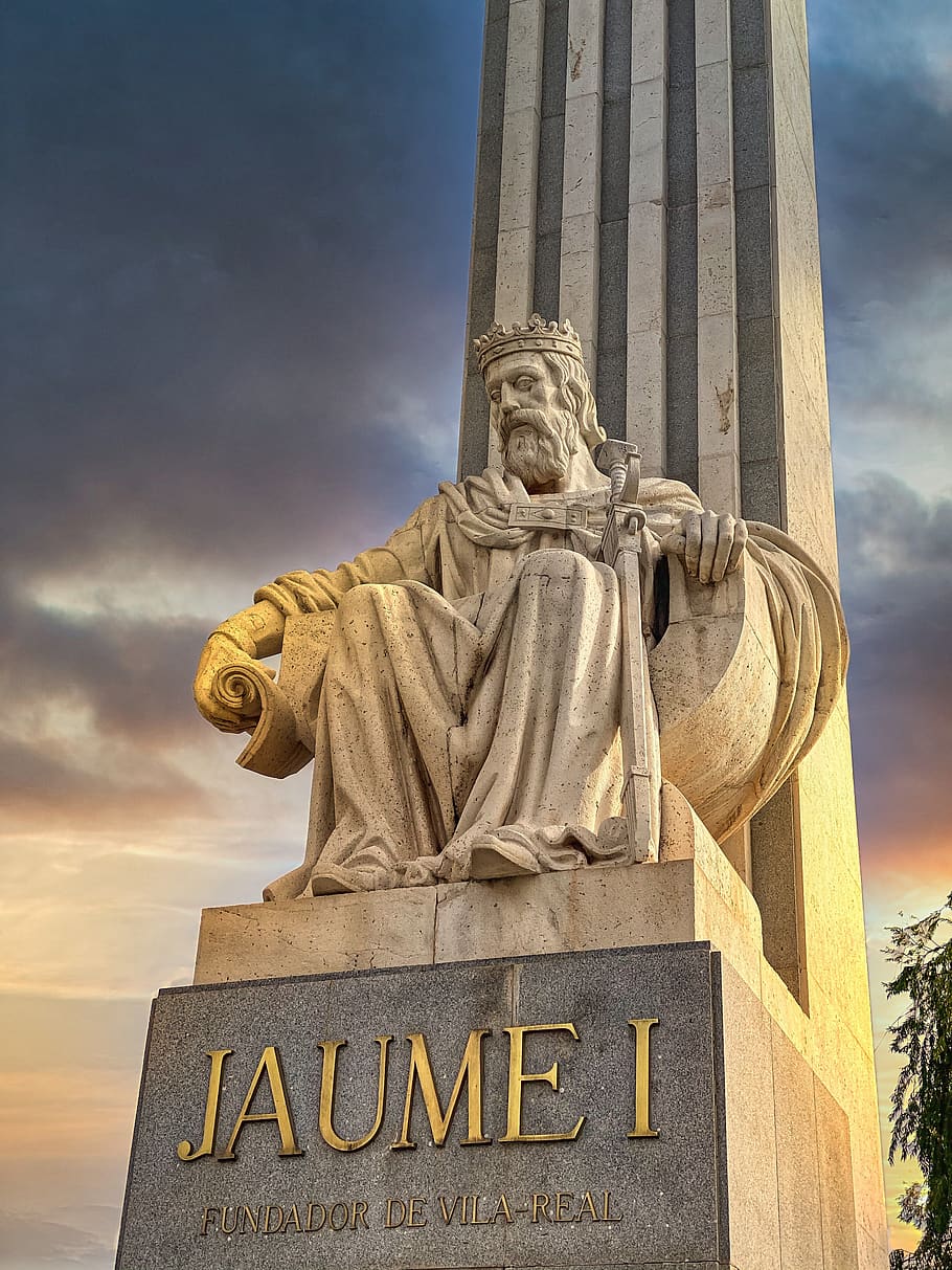 king james i, rei jaume i, vila-real, sculpture, founder, monument, statue, city, art and craft, architecture