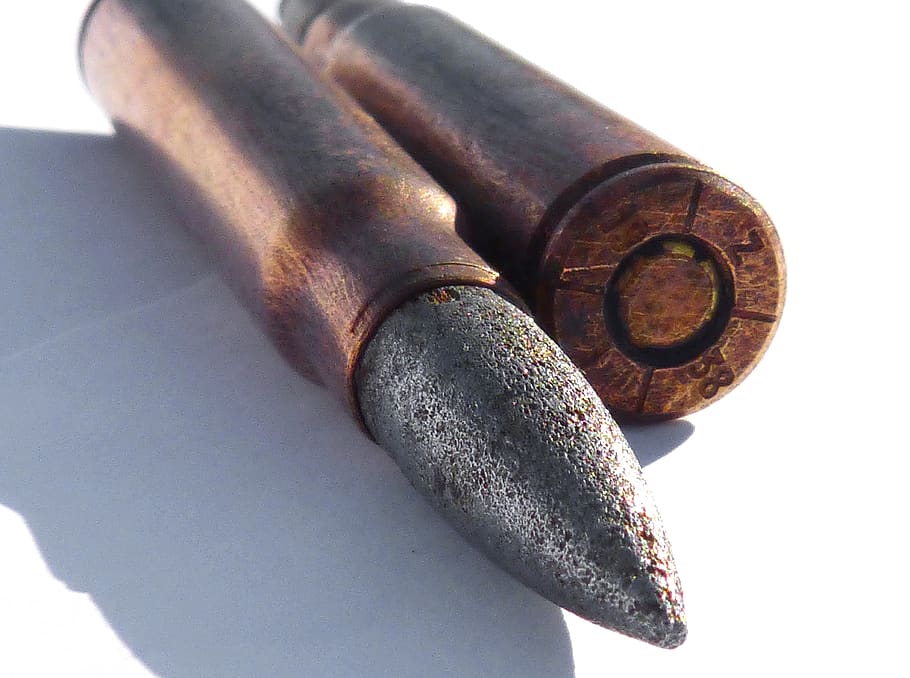 bullets, mauser, civil war, projectile, 1938, close-up, metal, indoors, still life, weapon