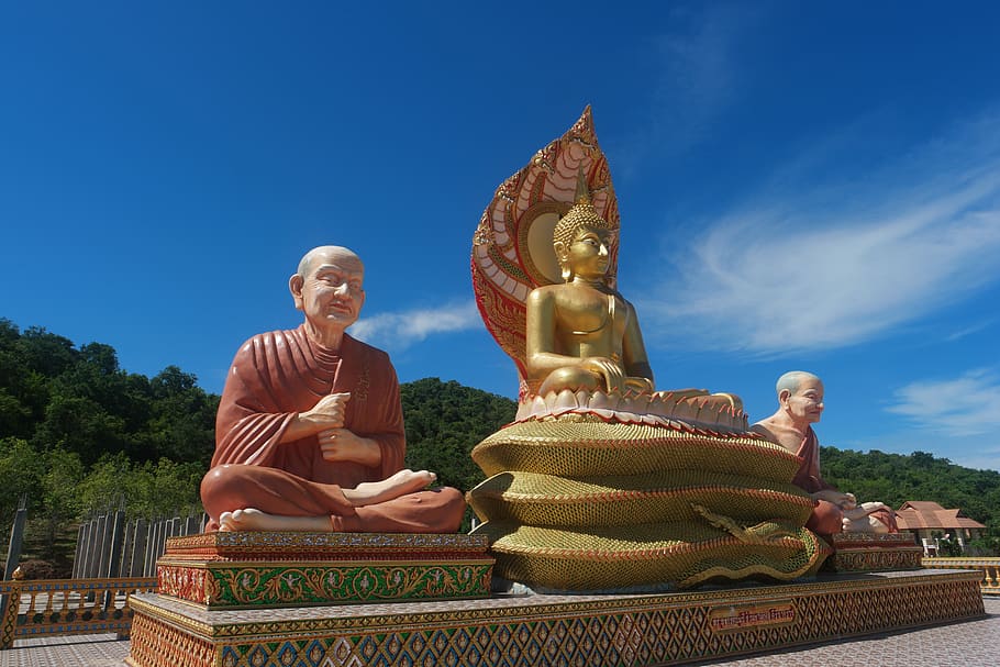 naga, buddha, thai, dragon, meditation, thailand, budda, sculpture, monk, monks