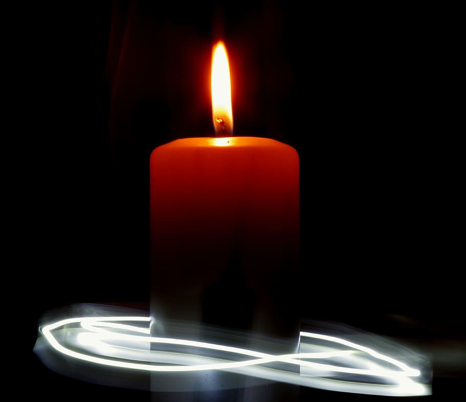 Lilin, Api, Cahaya, Asap, tidak alami, ketenangan pikiran, ekspresi, kegelapan, untuk membersihkan, roh