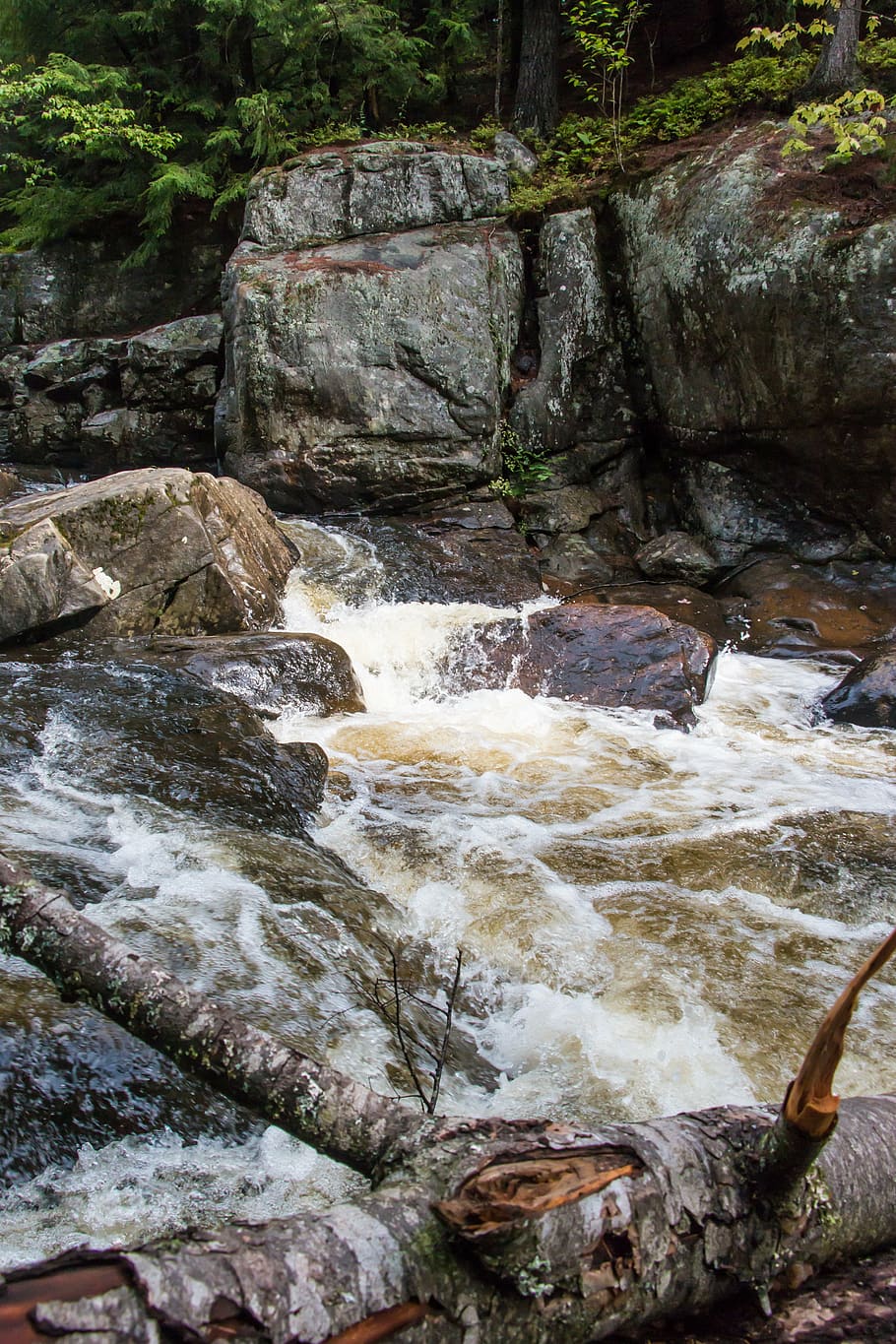 waterfall, nature, river, rapids, adirondacks, water, rock, flowing water, motion, rock - object