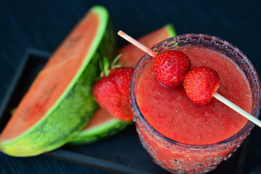 water melon smoothie, Strawberry, water melon, smoothie, food/Drink, diet, food, fruit, fruits, health
