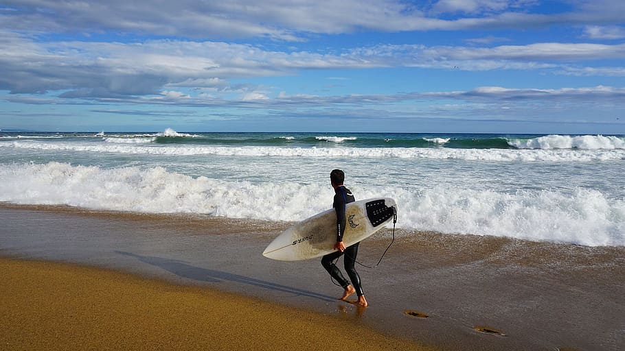 Surf, Barcelona, Waves, Sport, guy, spain, december, seaside, surfboard, sea