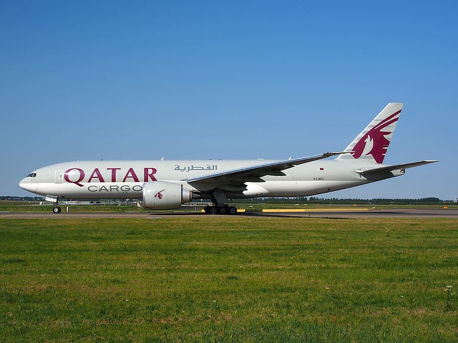 qatar, airways, boeing, 777, avión, Qatar Airways, Boeing 777, fotos, dominio público, avión comercial