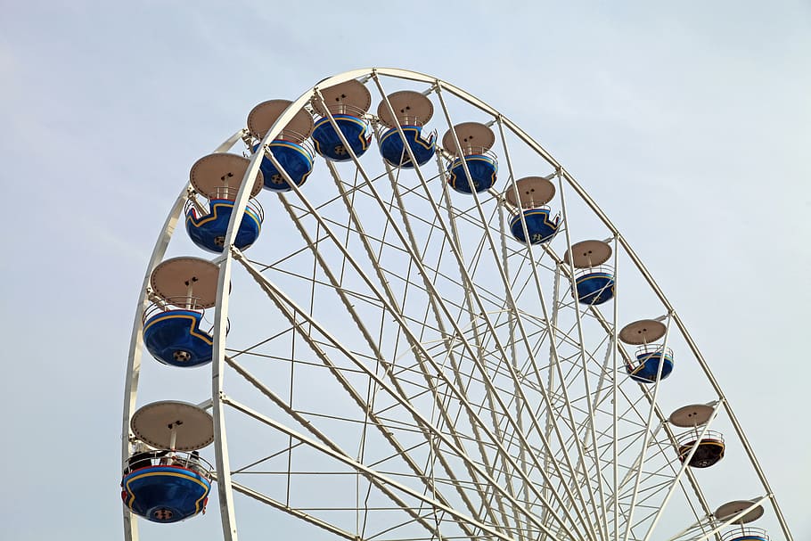 ferris wheel, folk festival, gondolas, ride, high, float, huge, fair, year market, amusement park ride