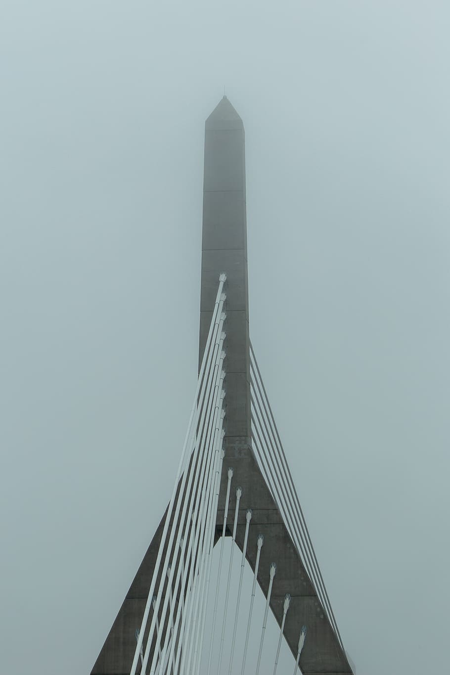 puente, ciudad, ángulo, arquitectura, estructura, moderno, cable, líneas, torre, cielo