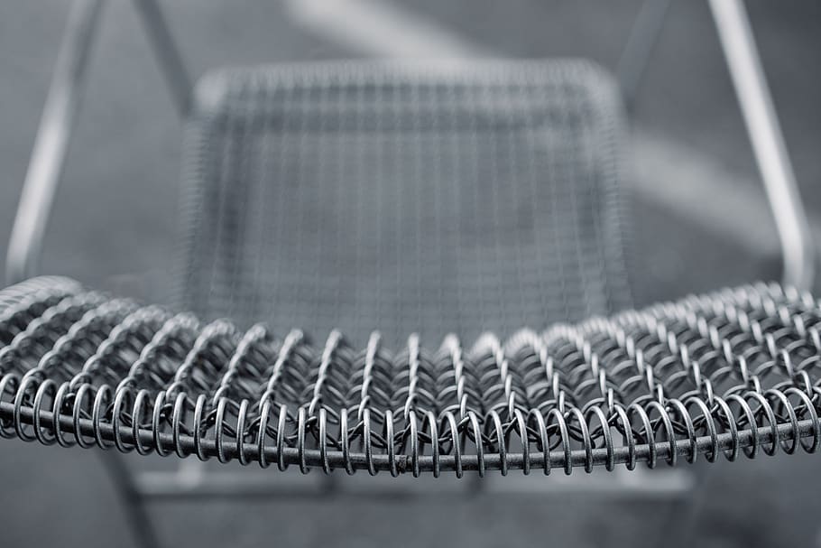 vintage, minimal, clean, old, Retro, Metal, Dining, Chair, close-up, selective focus