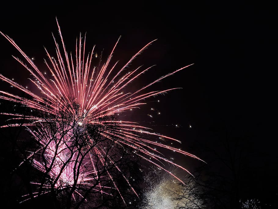фейерверк, небо, день нового года, 2017, федеральное правительство, канун нового года, празднование, взрыв, ночь, фейерверк - рукотворный объект