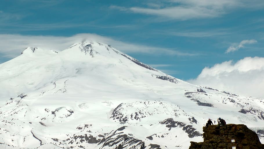 elbrus, mountains, the caucasus, kabardino-balkaria, mountaineering, climbing, track, snow, sun, good weather