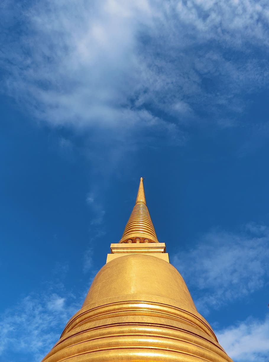 Pagoda, Gold, Architecture, sky, faith, religion, thailand art, prosperity, high, what respect