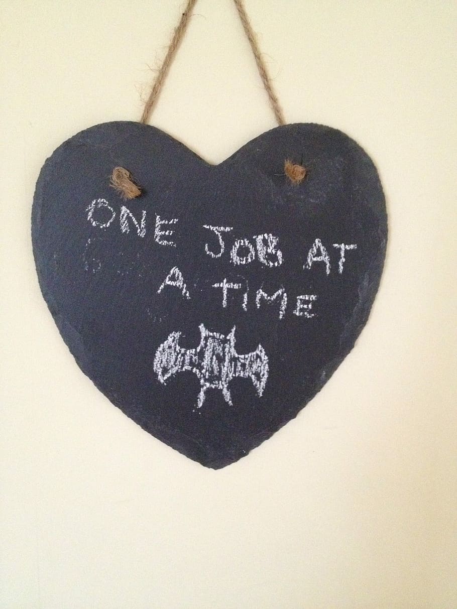 heart-shape board, chalk text, wall, Heart, Slate, Bat, Chalk, Quote, job, heart shape