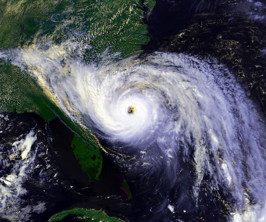 Calamidade climática de 1989, aproximando-se, leste, costa, furacão Hugo, clima, calamidade, costa leste, 1989, olho da tempestade