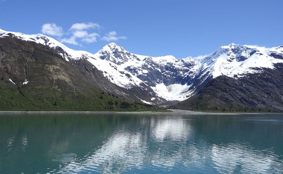 Glacier Bay, Alaska, paisaje, montañas, océano, escénico, montaña, agua, pintorescos - naturaleza, belleza en la naturaleza