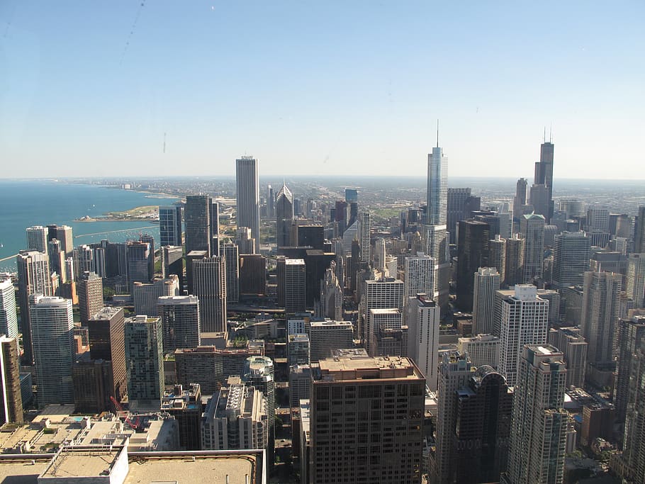 tower hancock, chicago, illinois, building exterior, office building exterior, city, built structure, building, architecture, sky