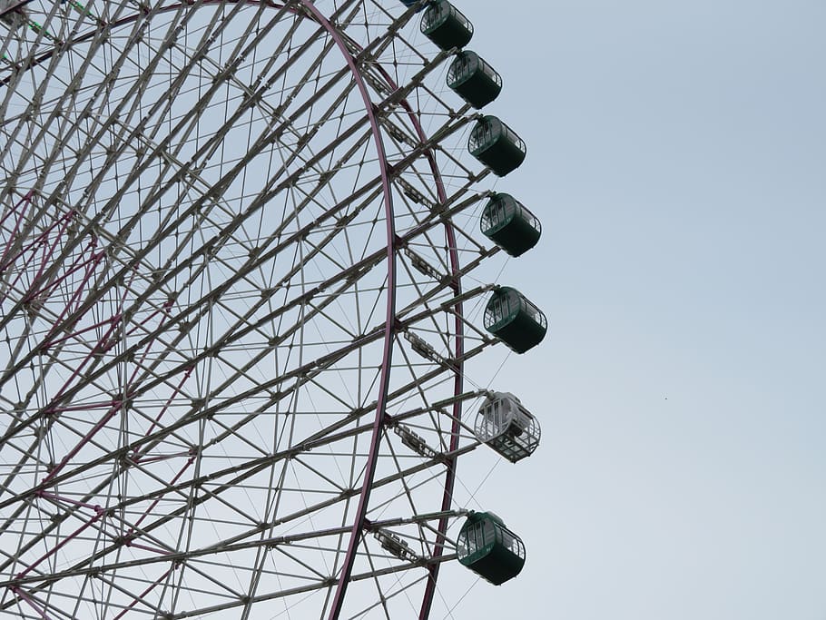 ferris wheel, funfair, fair, ride, fair ride, wheel, low angle view, sky, built structure, amusement park ride