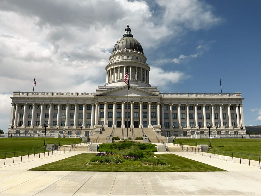 Building, Salt Lake City, Usa, Capitol, salt lake city, court of justice, columns, dome, government, uSA, washington DC