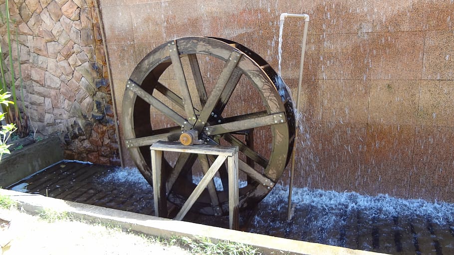 waterwheel, energy, sustainability, water wheel, wood - material, watermill, wall - building feature, old, day, wheel