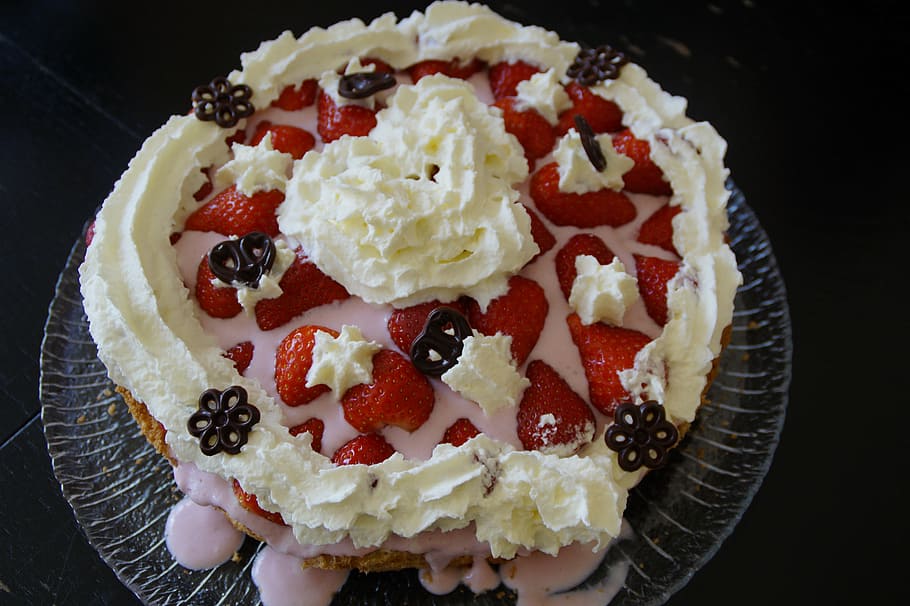 día de la madre, pastel de cumpleaños, pastel, tarta de fresas, pastel de crema, corazón, ornamento, dulce, comer, celebración