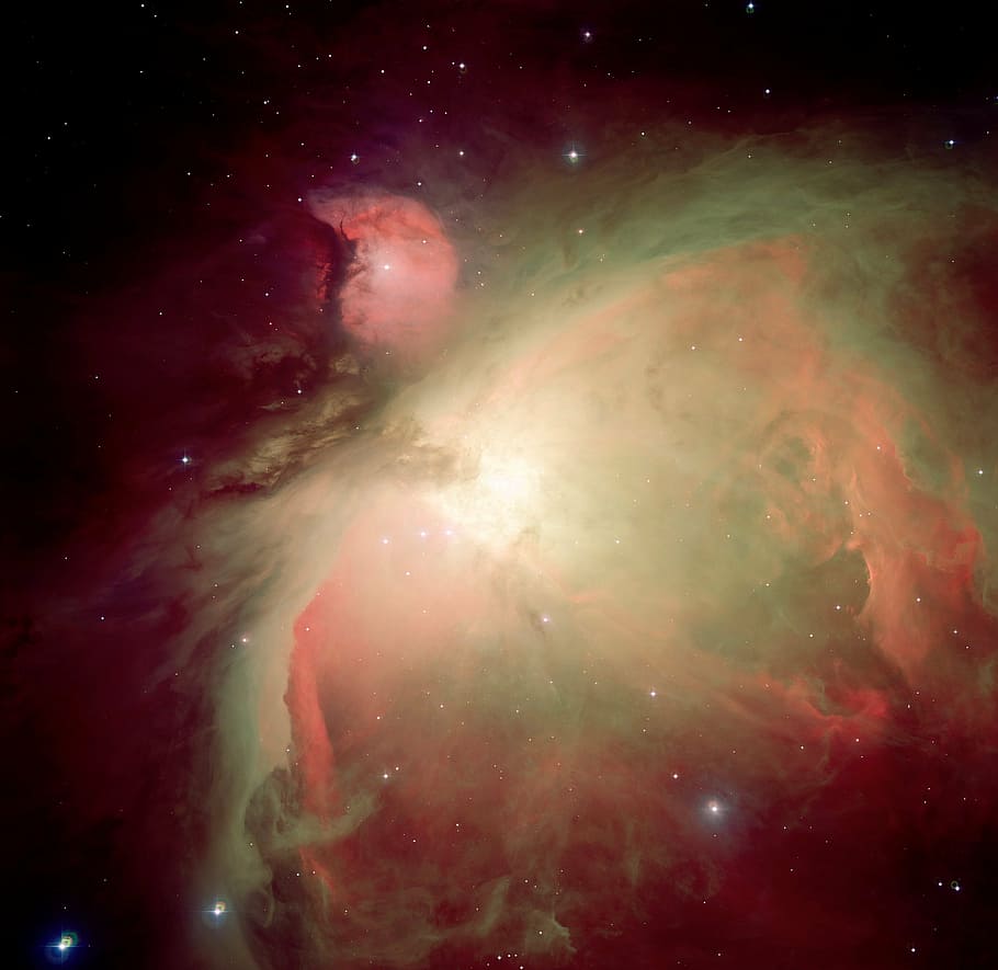 fotografía de la estrella de la galaxia, nebulosa de Orión, nebulosa de emisión, constelación de Orión, m 42, m 43, ngc 1976, ngc 1982, cielo estrellado, espacio