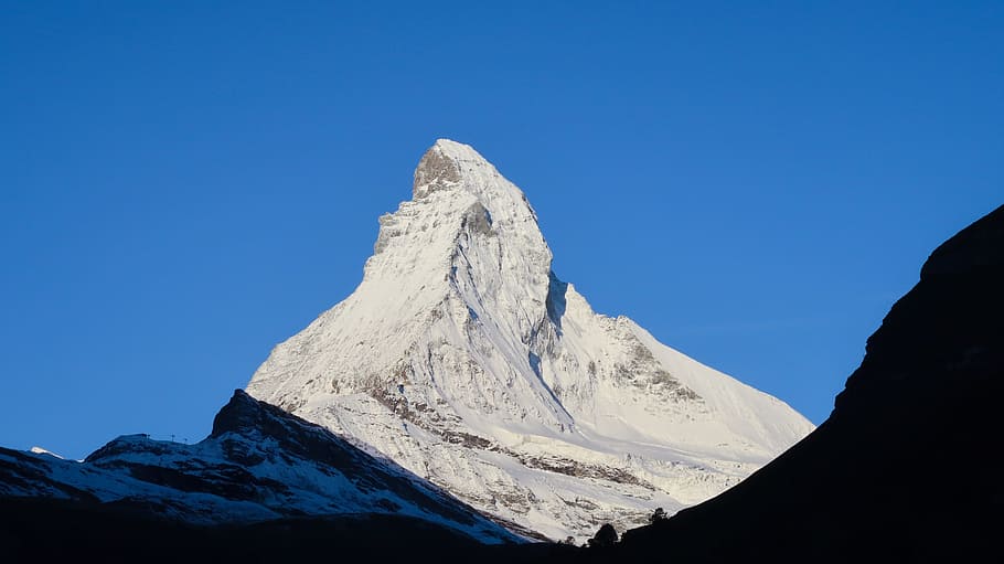 matterhorn, zermatt, swiss, mountain, snow, cold temperature, winter, sky, beauty in nature, clear sky