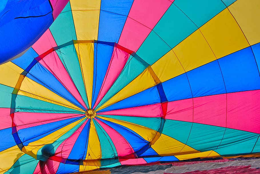 multicolored tent cover, hot-air ballooning, ball, color, helium, interior, sun, backlighting, air, inflation