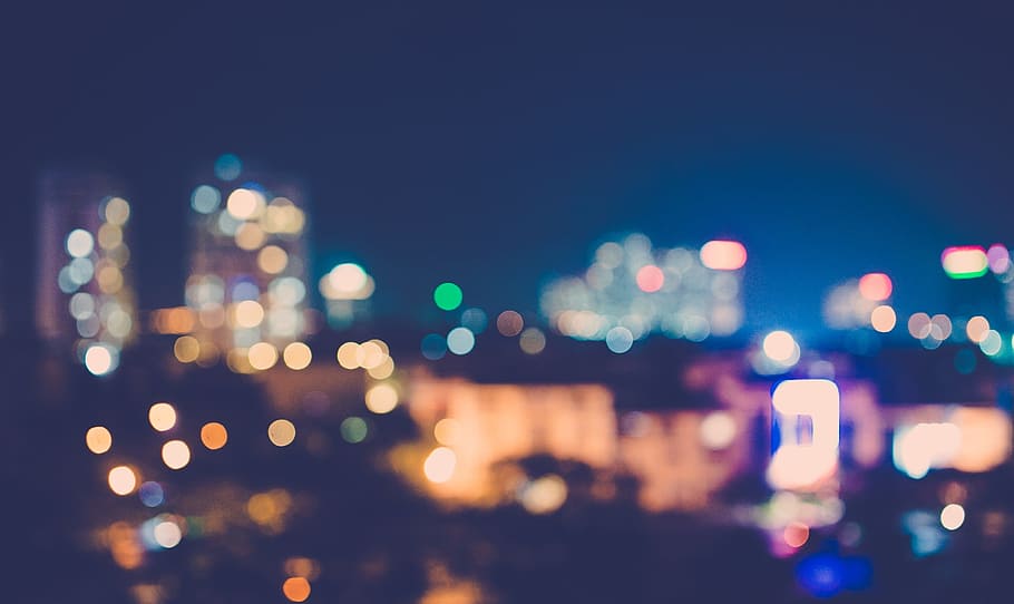 bokeh, photography, buildings, night, night time, blurry, at night, lights, dark, eventing