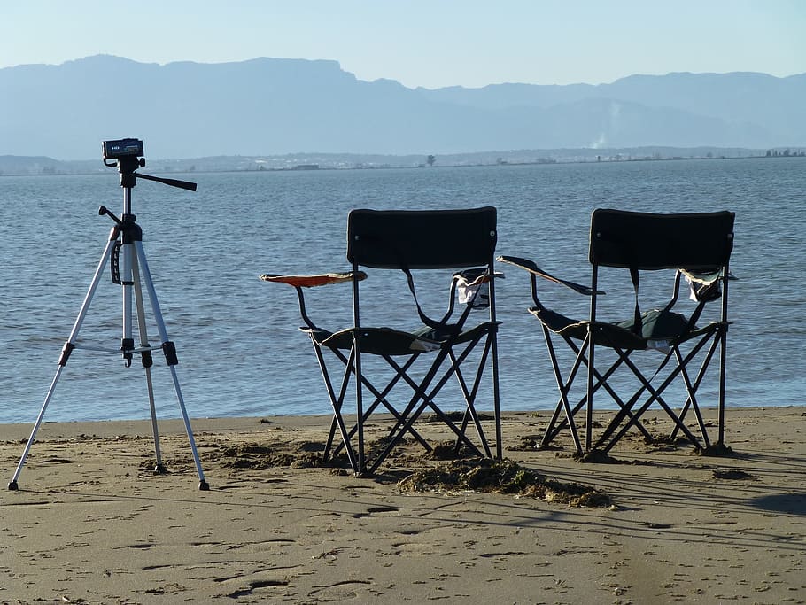 video, costa, chairs, water, land, beach, sand, nature, tranquility, sea