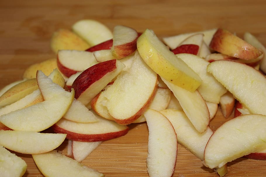 яблоко, яблоки, дольки, нарезка, доска, еда и напитки, еда, картофель, приготовленный картофель, свежесть