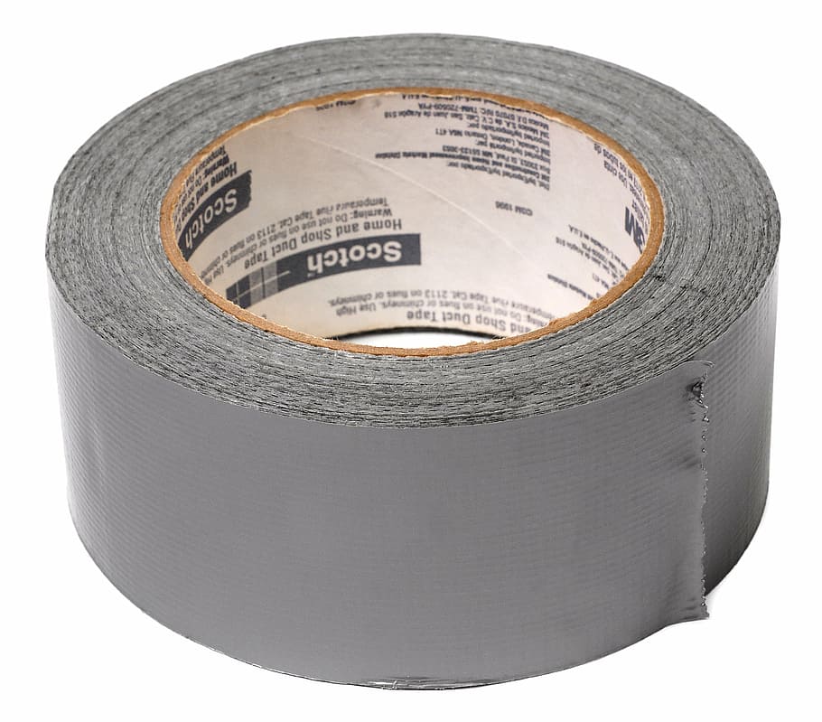 close-up photo, gray, scotch, adhesive, tape, duct tape, sticky, silver, repair, roll