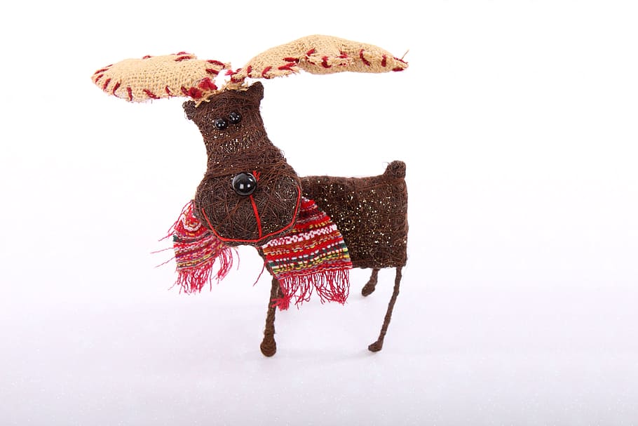 動物, お祝い, クリスマス, かわいい, 装飾, 鹿, 休日, ノエル, トナカイ, ルドルフ