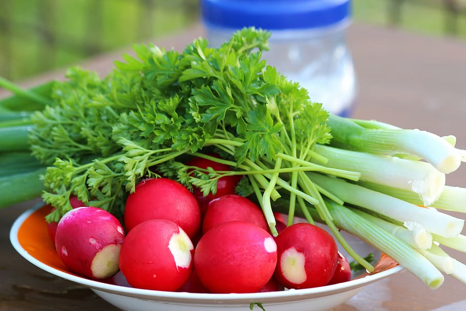 radishes, plate, red, root crop, food, food and drink, vegetable, healthy eating, wellbeing, freshness