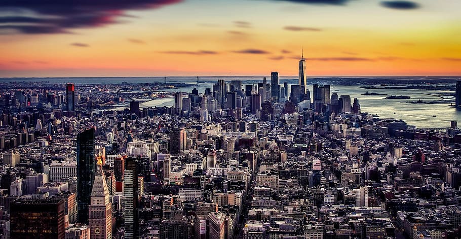 aerial, photography, buildings, new york, skyline, architecture, nyc, manhattan, us, skyscraper