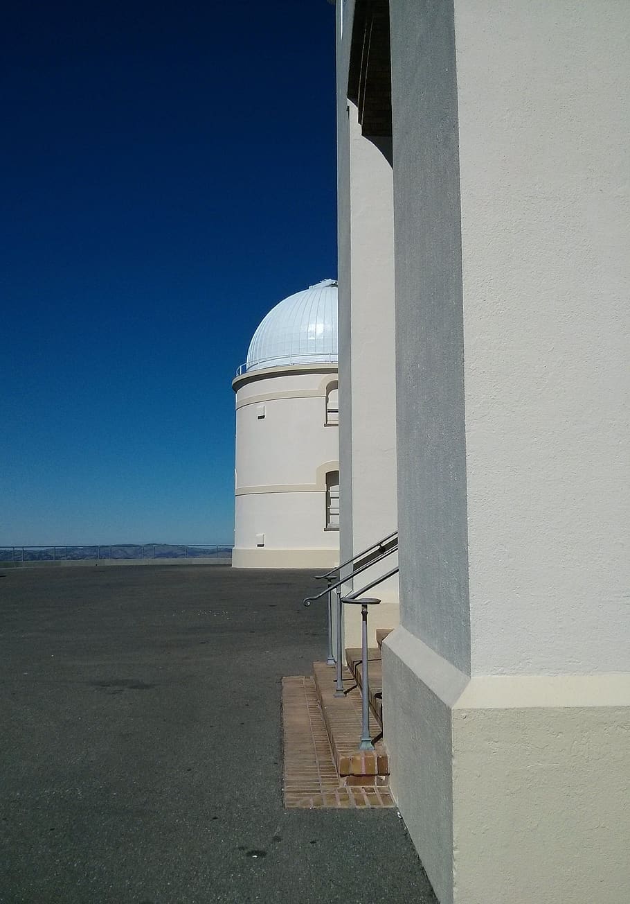 observatório, branco, construção, céu azul, céu, telescópio, astronomia, ciência, cúpula, astrônomo