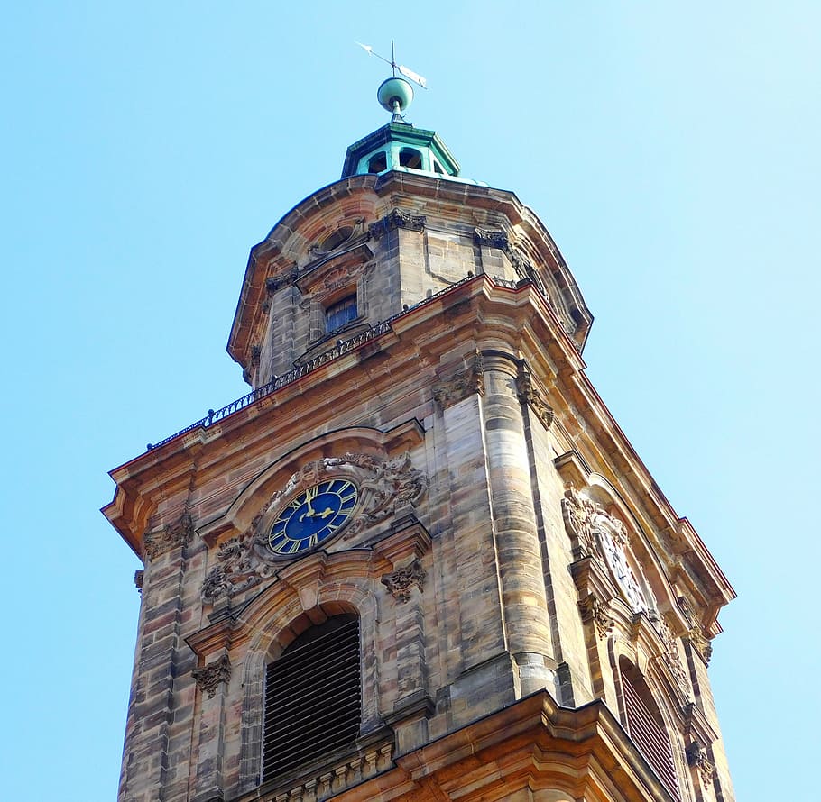 neustädter kirche, steeple, clock tower, architecture, building, church, believe, religion, christian, gain