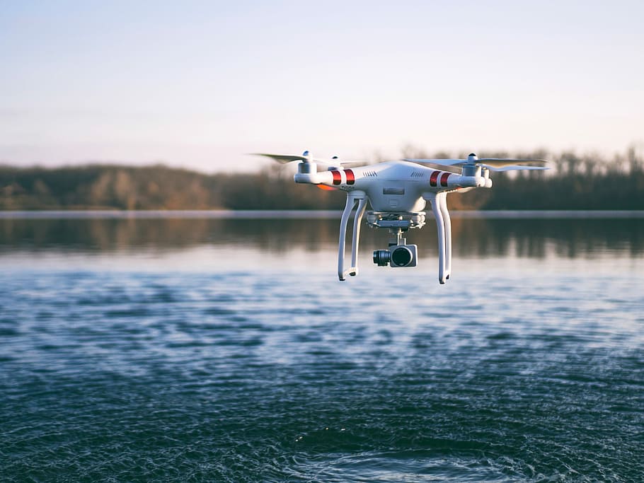vuelo, lago, Dron, piloto automático, máquina, avión, dominio publico, cielo, tecnología, agua