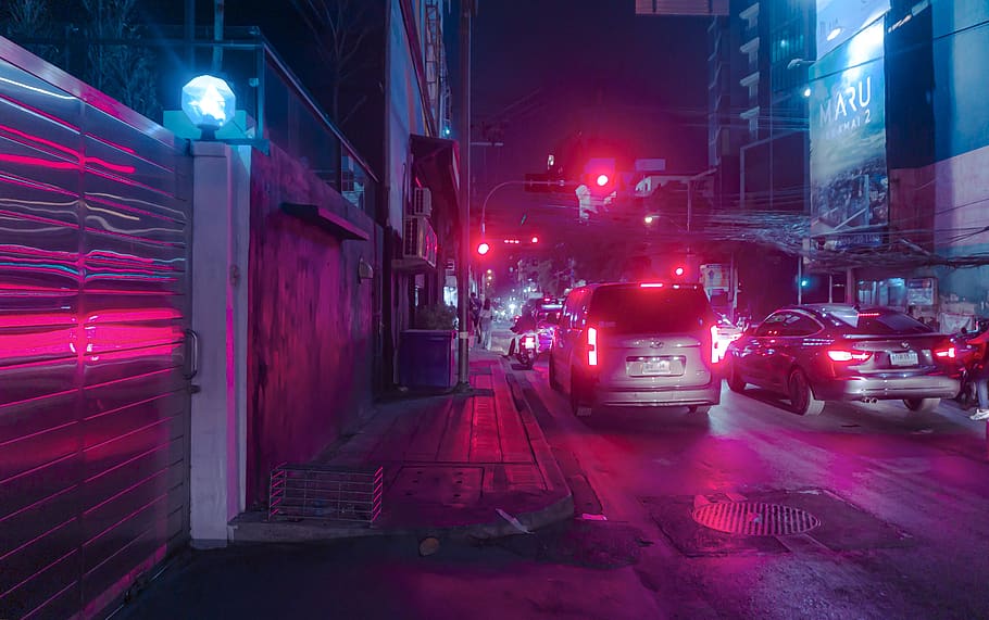 color, night light, night, light, colorful, lights, dark, traffic, bangkok, illuminated