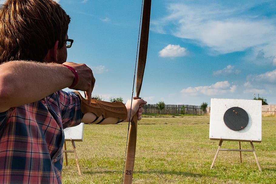 target, archery, arrow, without fail, bogensport, shooting sports, arch, sky, nature, cloud - sky