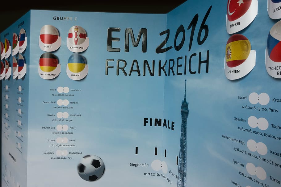 football, european championship, 2016, men, em, planner, 3d, sport, signet, flag
