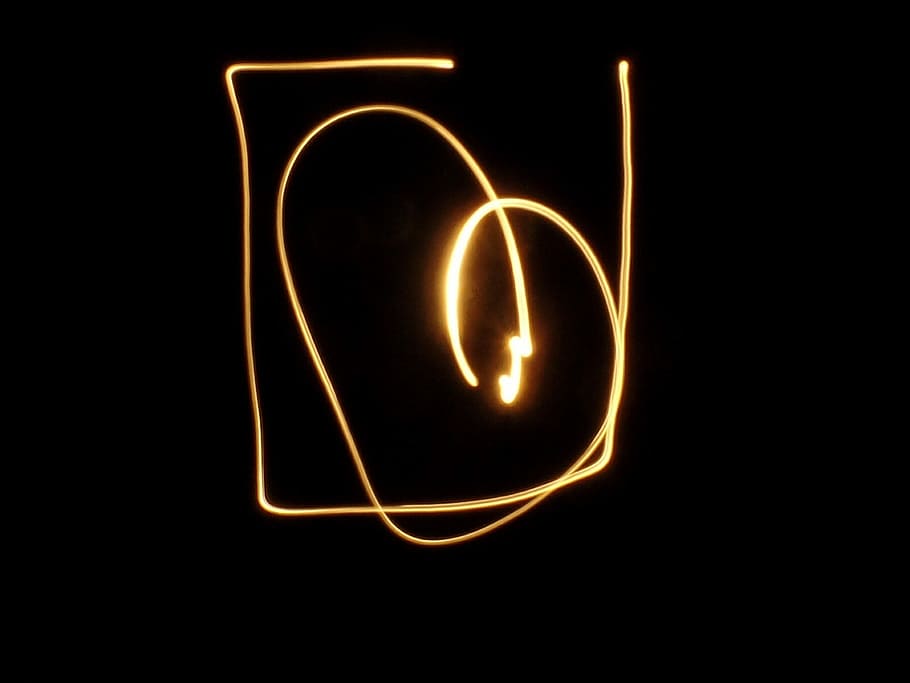 Light Painting, Long Exposure, Heart, love, greeting card, affection, studio shot, black background, close-up, day
