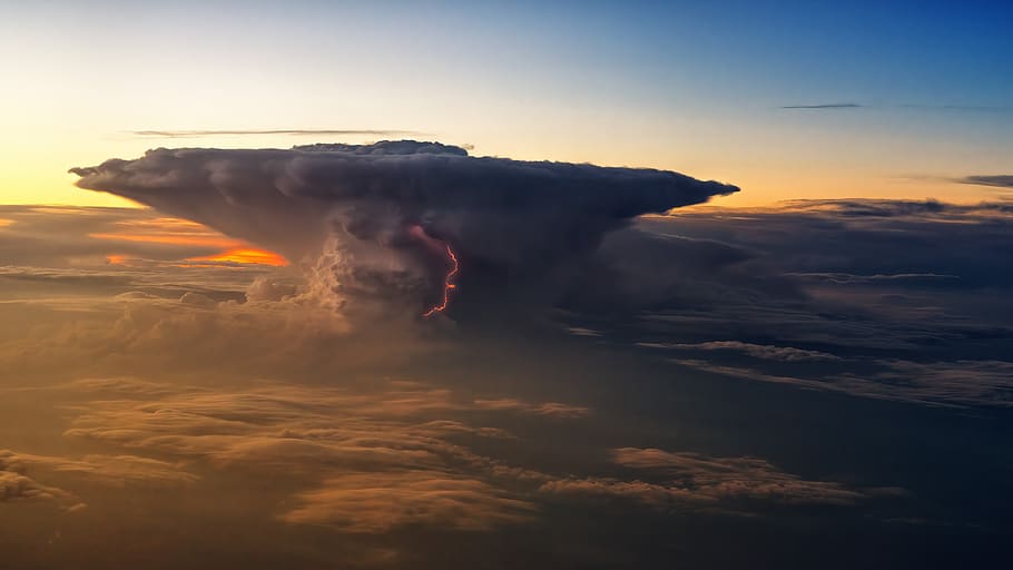 thundercloud, flash, forward, storm, sky, storm clouds, clouds, nature, weather, force of nature