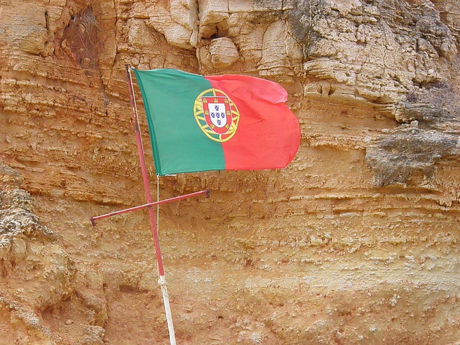 portuguese, portuguese flag, emblem, flag, symbol, portugal, national, country, wind, europe