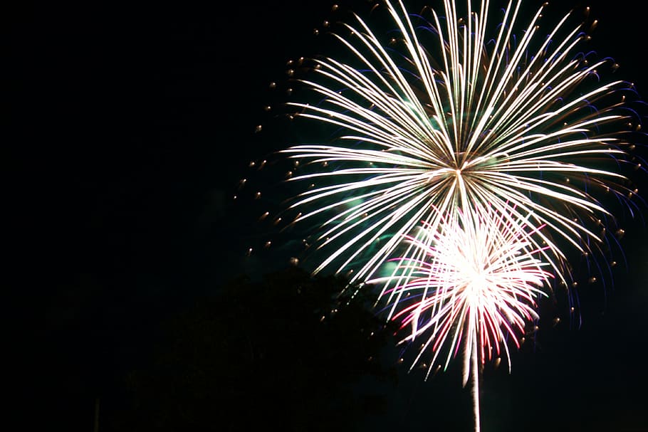 fotografia em lapso de tempo, fogos de artifício, dia da independência, 4 de julho, independência, julho, celebração, américa, férias, quarto