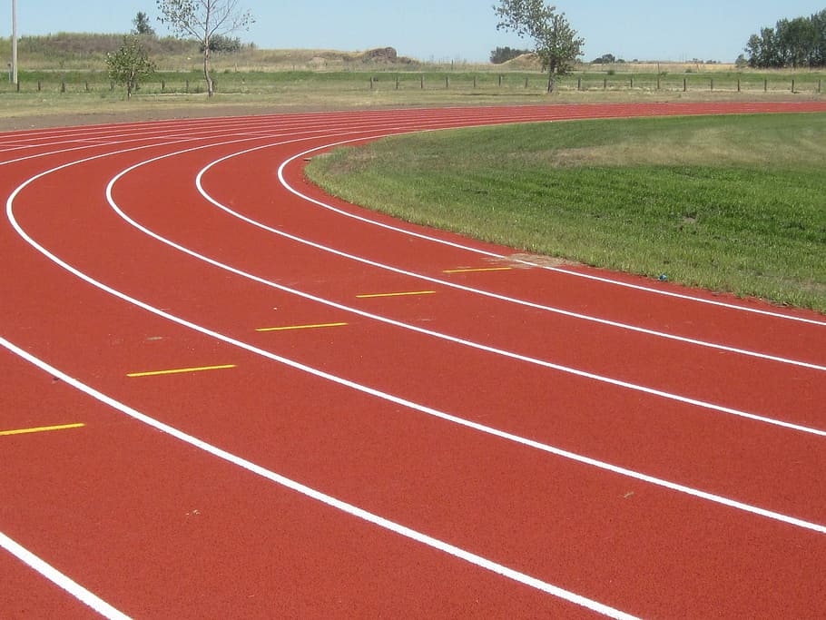 Track, Race, Landscape, Estevan, running track, sports track, sport, track and field, curve, playing field