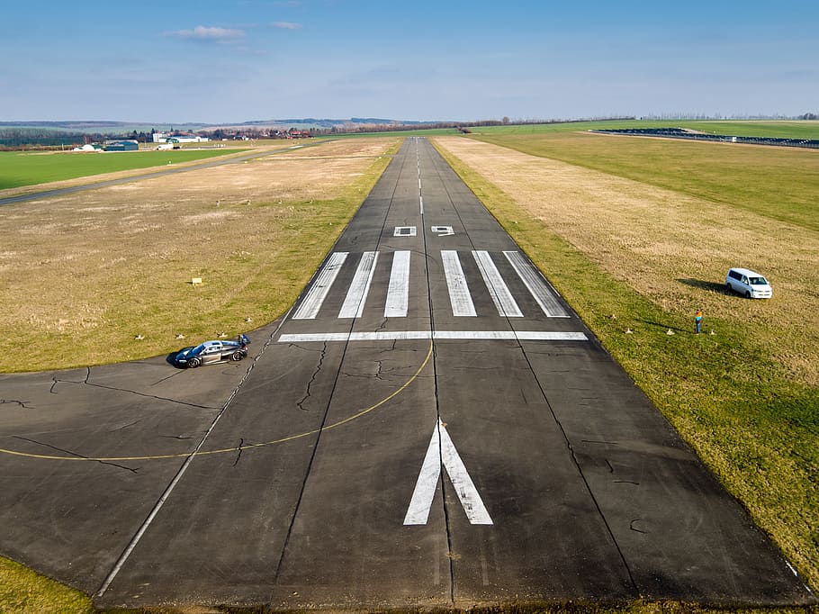 aerial, view, road, runway, airport, landing, transportation, air vehicle, airport runway, airplane